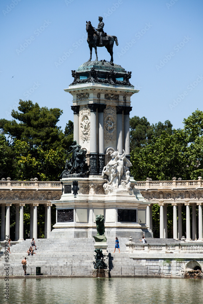 Monument in memory of King Alfonso XII,Retiro Park, Madrid,Spain