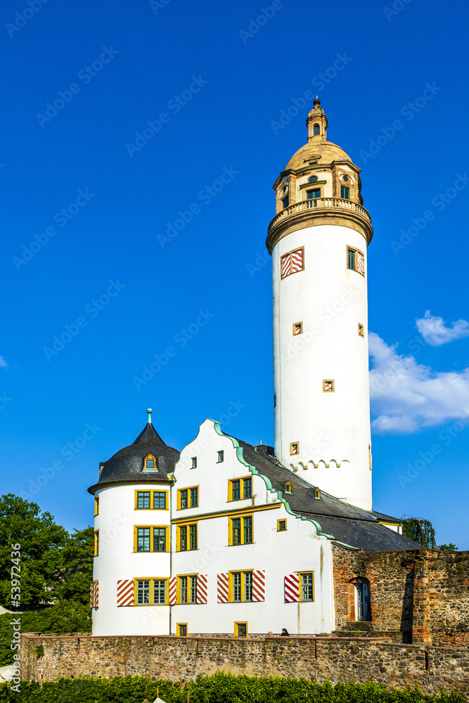 famous medieval Hoechster Schlossturm in Frankfurt Hoechst