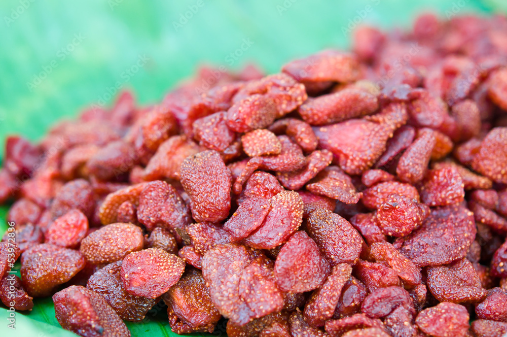The group of dried strawberry The group of dried strawberry