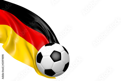 Deutschlandfahne mit Fussball -3D