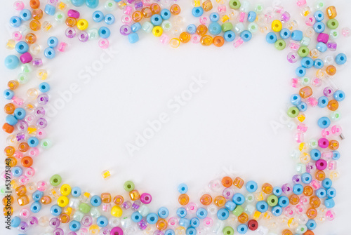Colored perls on white background