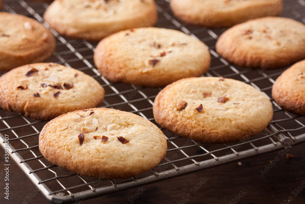 Making homemade almond cookies