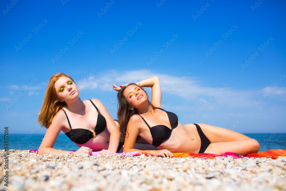 Girlfriends on the beach