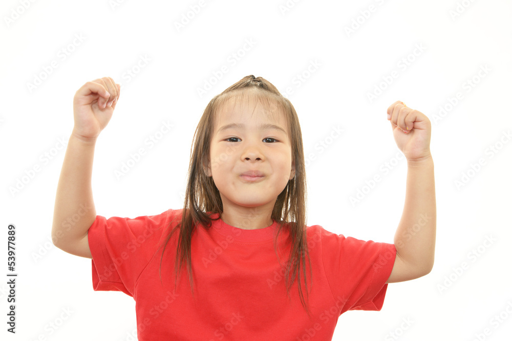 ガッツポーズの女の子 ガッツポーズの女の子