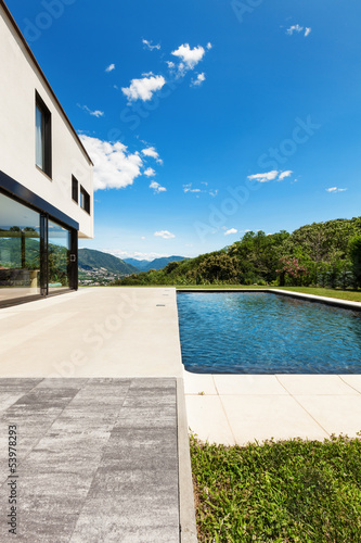 Modern villa , outdoor, view from poolside © alexandre zveiger