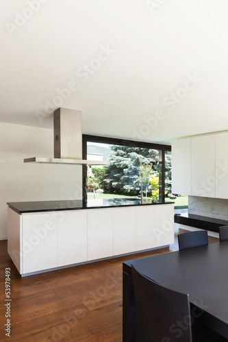 Modern villa  interior  beautiful white kitchen
