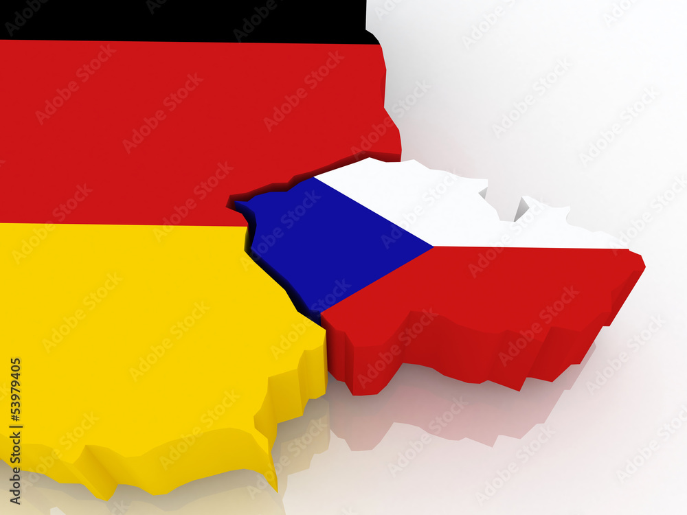 Obraz premium Map of Germany and the Czech Republic.