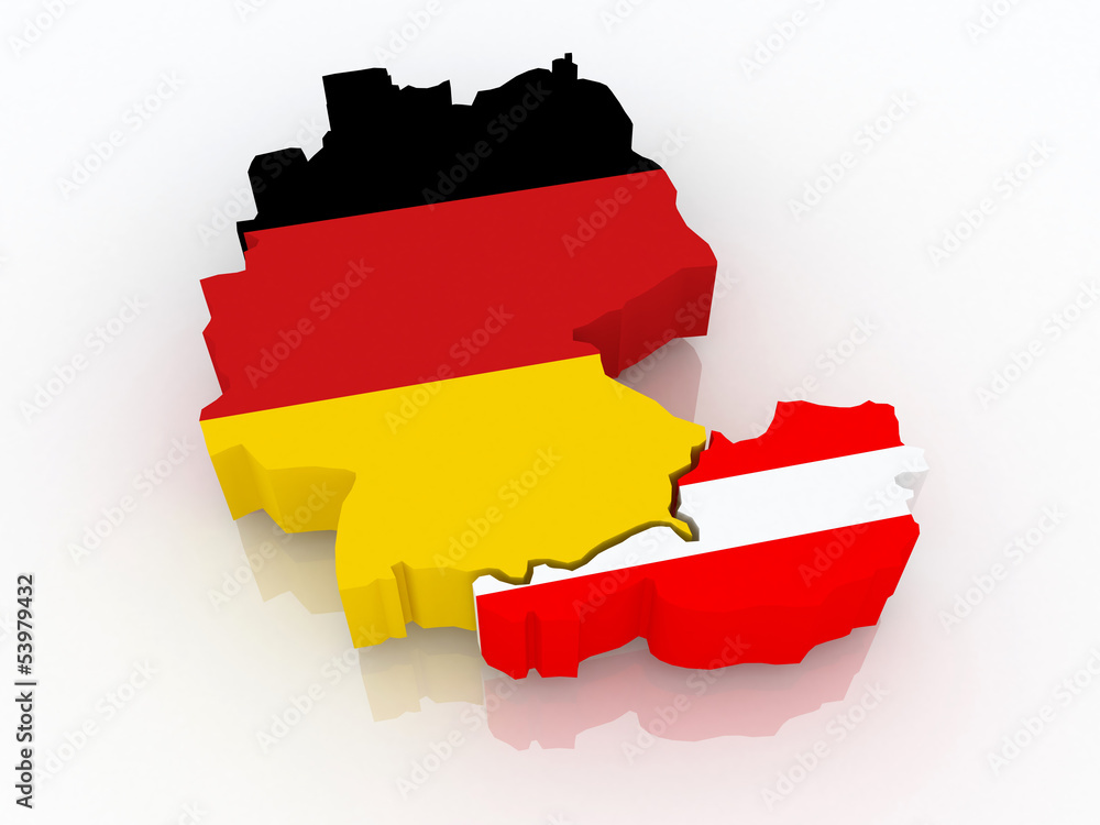 Fototapeta premium Map of Germany and Austria.