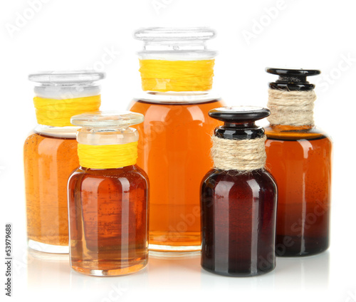 Medicine bottles isolated on white