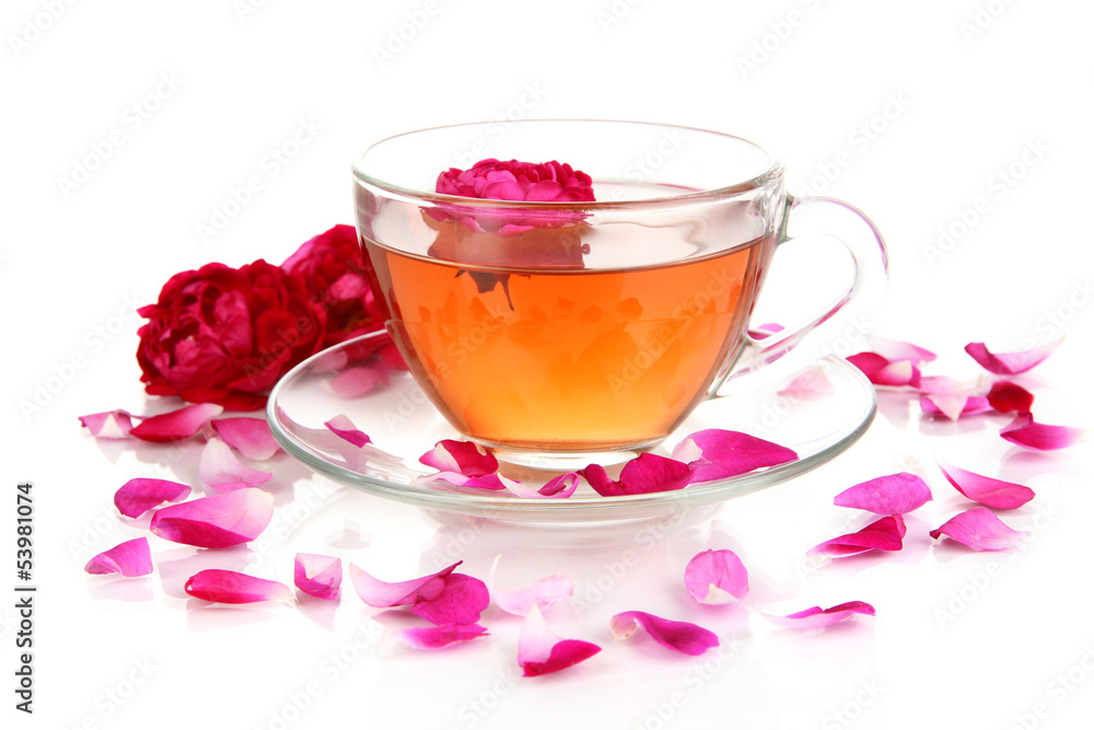 Rose tea isolated on white Rose tea isolated on white