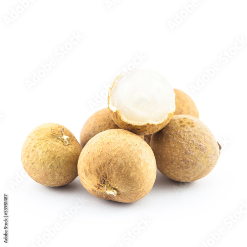longan isolated on a white background - exotic fruit