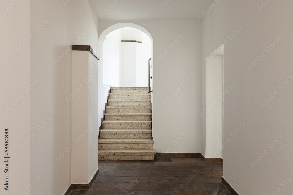 Fototapeta premium interior rustic house, passage view