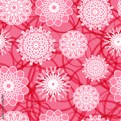 Pink Flowers Seamless Pattern