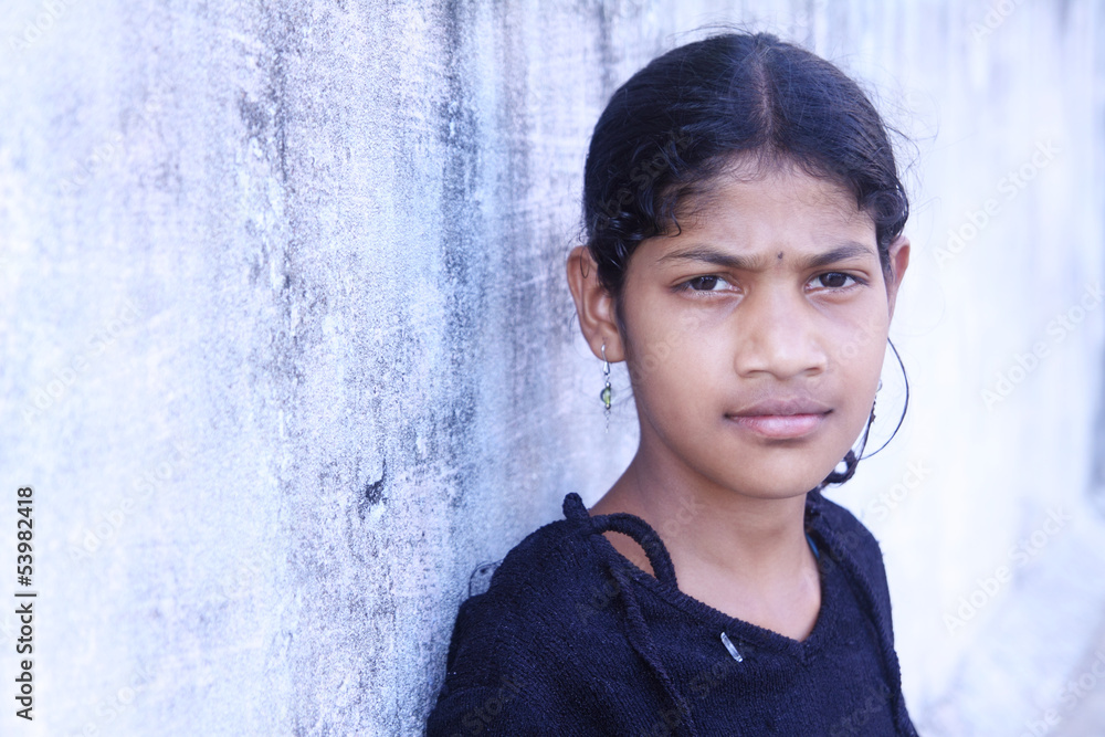 Indian Little Girl Posing to Camera Indian Little Girl Posing to Camera