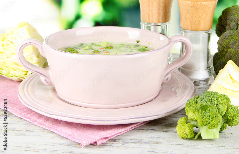 Cabbage soup in plate Cabbage soup in plate
