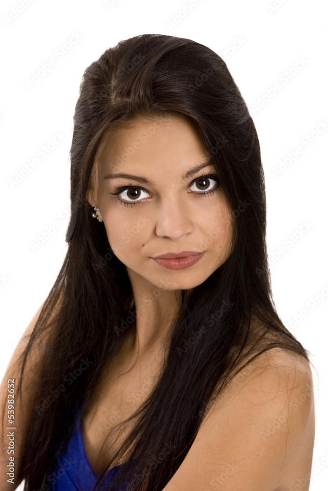 Young happy attractive girl posing in studio . Young happy attractive girl posing in studio .