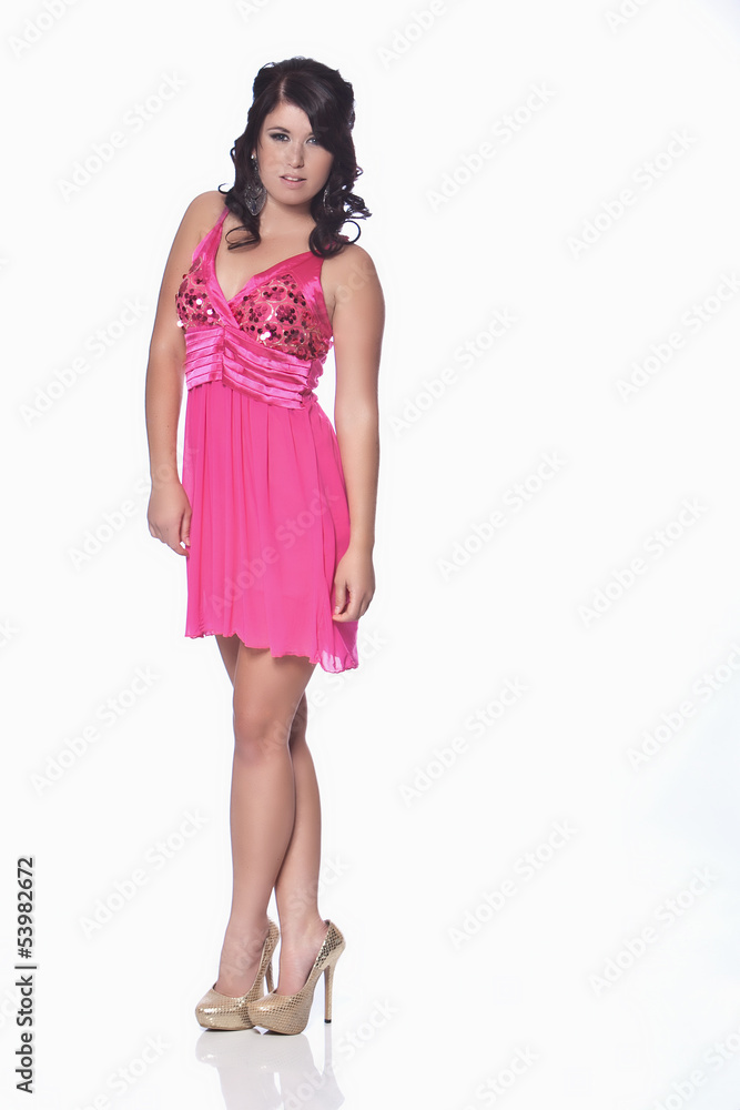 Female model psing with a white background Female model psing with a white background