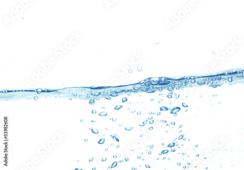 Splash of pure water wave isolated on the white