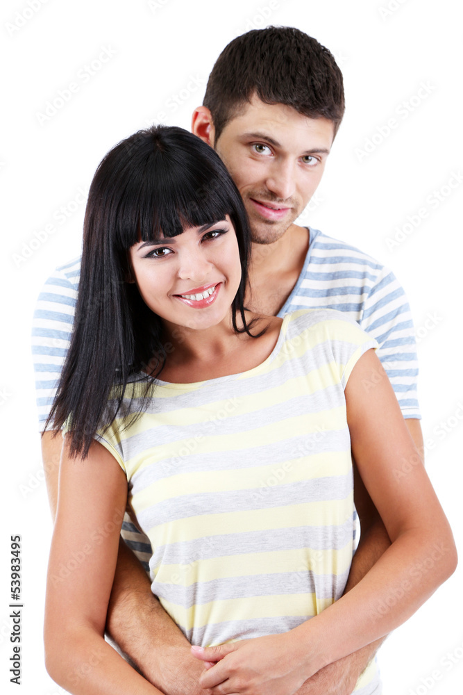 Beautiful loving couple together isolated on white Beautiful loving couple together isolated on white