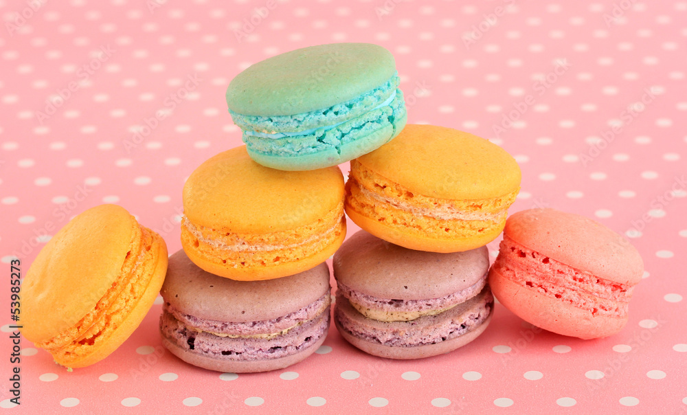 Gentle macaroons on pink background Gentle macaroons on pink background