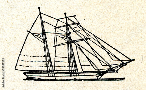 Two-masted schooner photo
