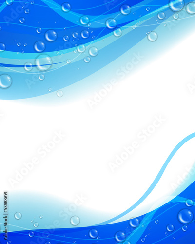 Vector Illustration of an Abstract Blue Water Background