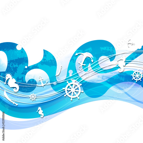 Vector Background with Nautical Elements