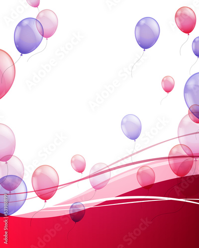 Vector Illustration of an Abstract Background with Balloons