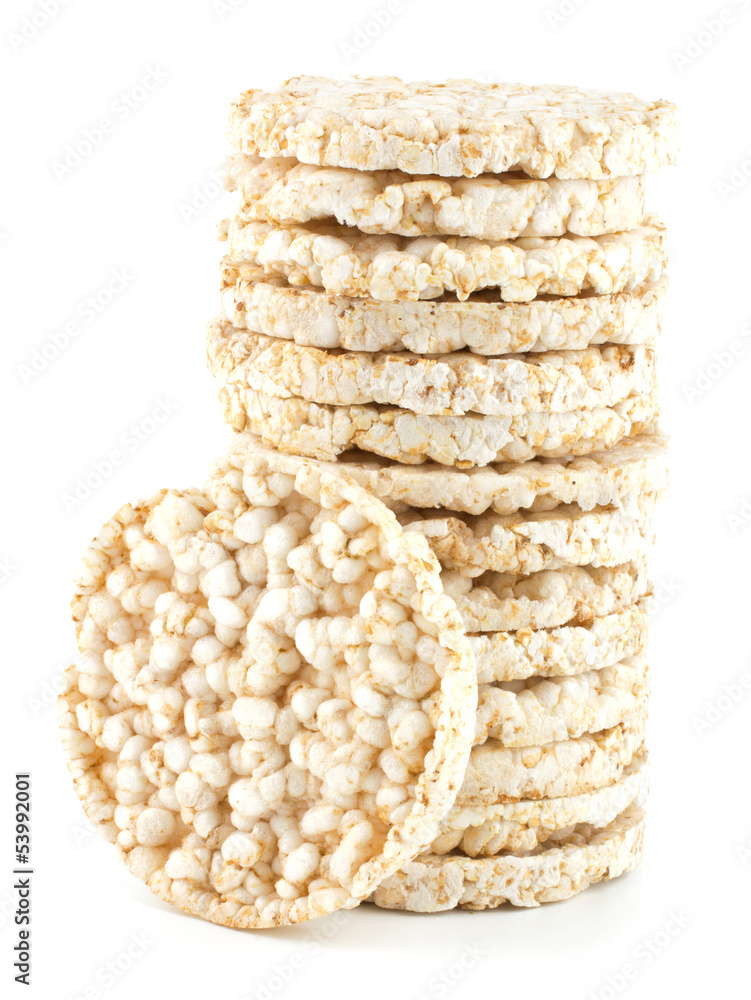 Corn crackers isolated on white background Corn crackers isolated on white background