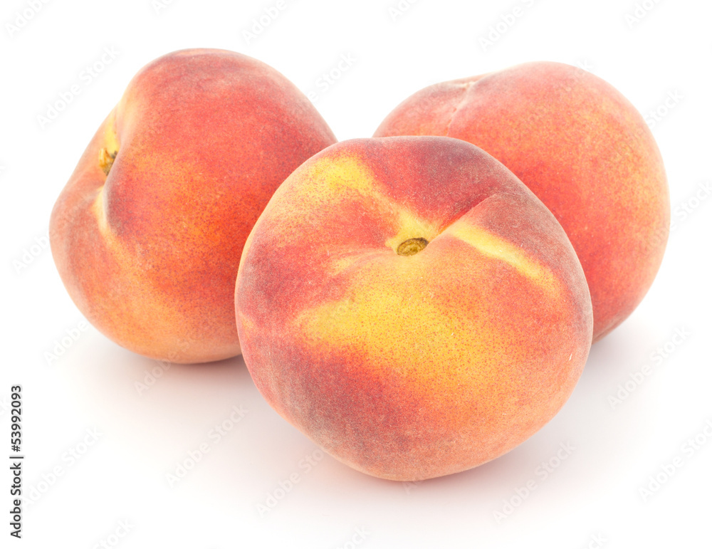 Ripe peach fruit isolated on white background Ripe peach fruit isolated on white background