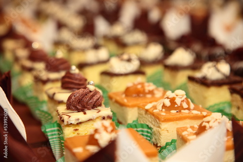 Varieties of cakes desserts catering sweets