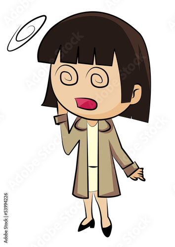 Woozy woman, vector