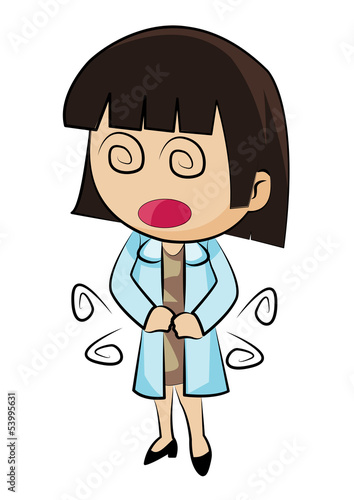 Woman with stomachache, vector