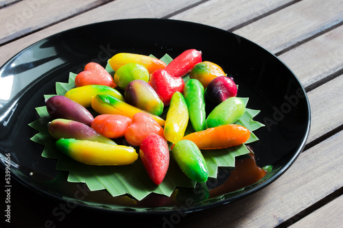 colorful deletable imitation fruits photo