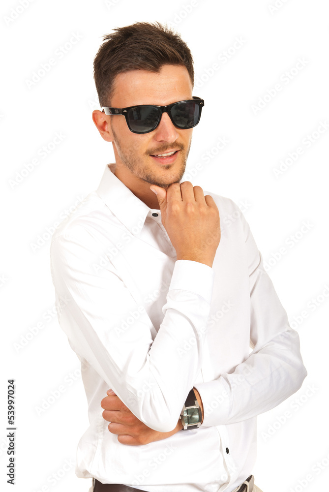 Smiling business man with sunglasses
