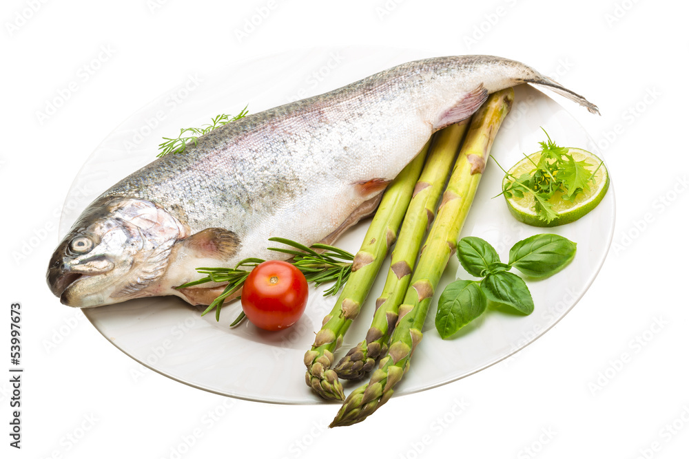 Fresh raw rainbow trout