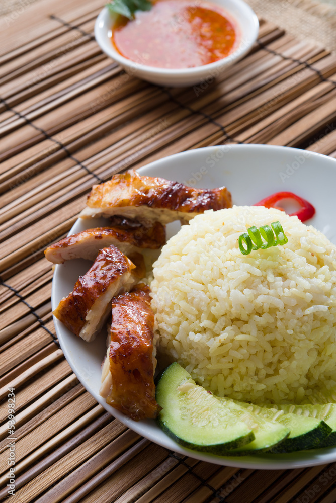 roasted chicken rice, famous singapore food roasted chicken rice, famous singapore food