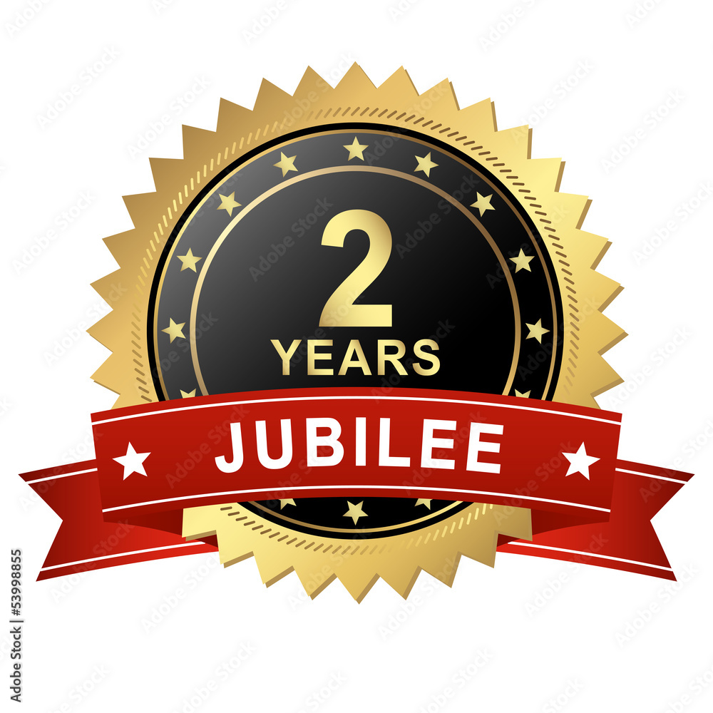 Jubilee Button with Banner - 2 YEARS Jubilee Button with Banner - 2 YEARS