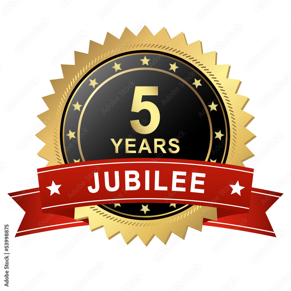 Jubilee Button with Banner - 5 YEARS Jubilee Button with Banner - 5 YEARS