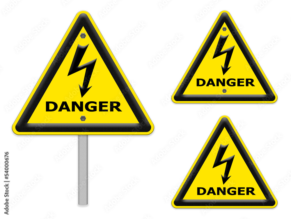 The Sign of danger of electricity from high voltage The Sign of danger of electricity from high voltage
