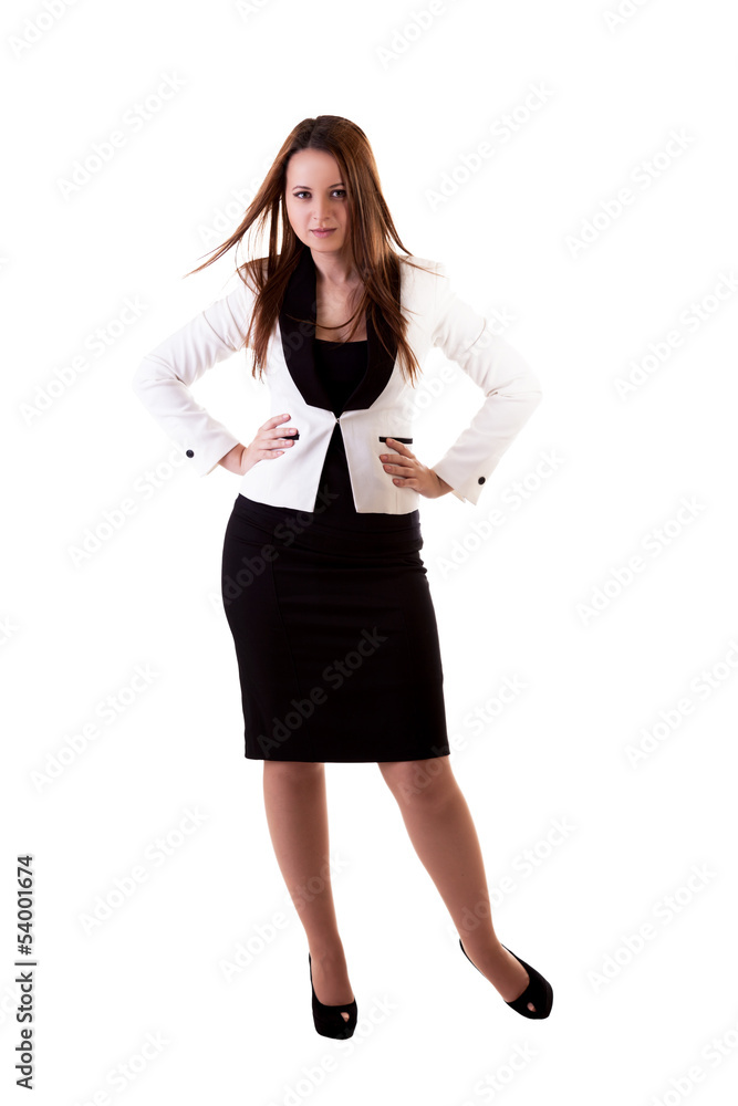 Full body businesswoman isolated on white background Full body businesswoman isolated on white background