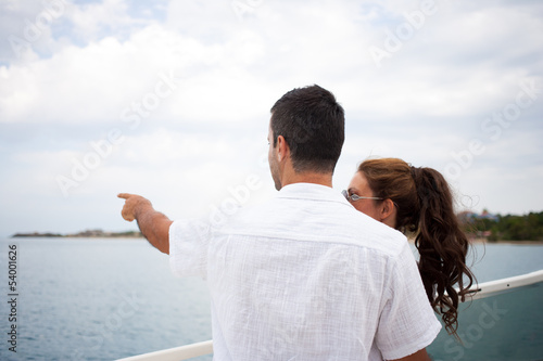 Summer couple in a yacht