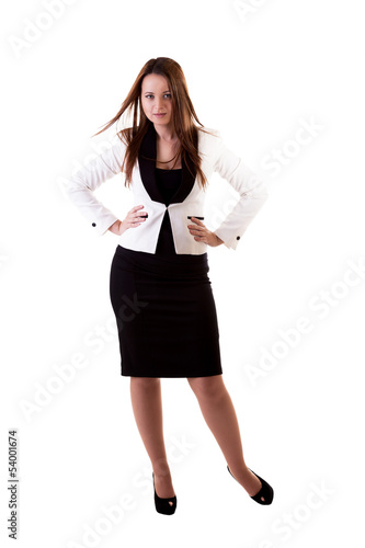 Full body businesswoman isolated on white background © DC Studio
