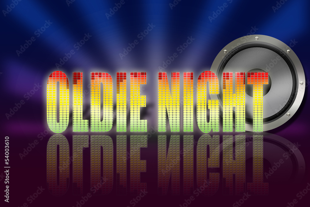 Fototapeta premium Oldie Night Equalizer Lautsprecher