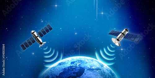 Fototapeta Naklejka Na Ścianę i Meble -  planet earth and satellite in space