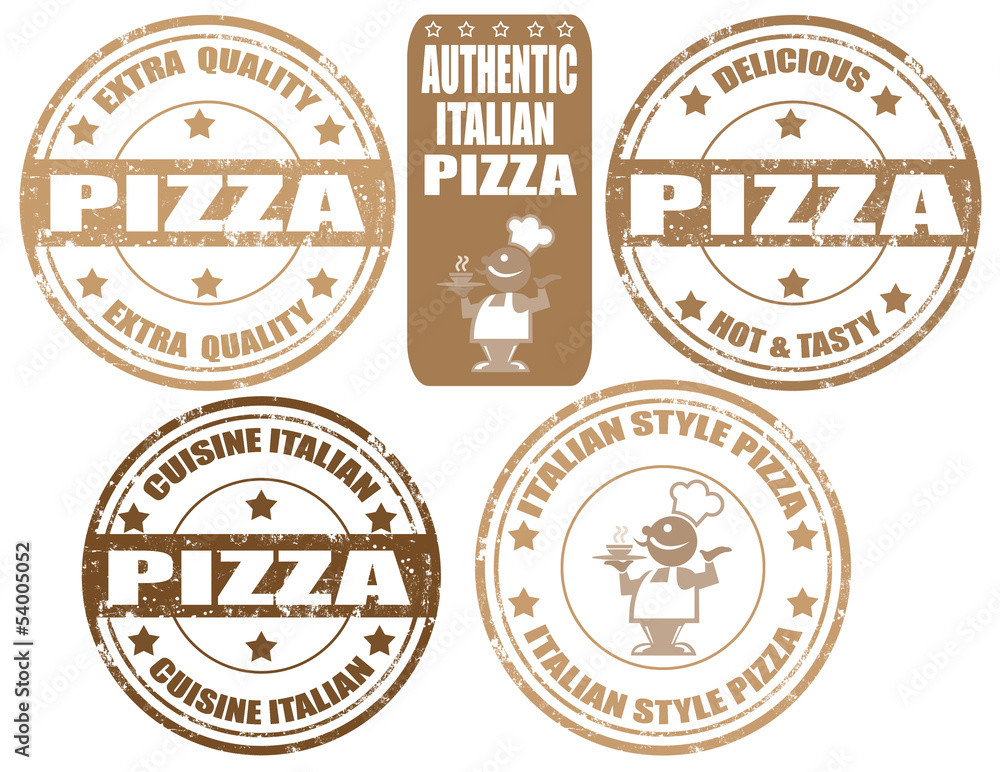 Obraz premium Pizza-stamps