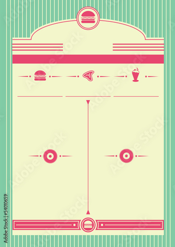 1950s Diner Style Background and Frame