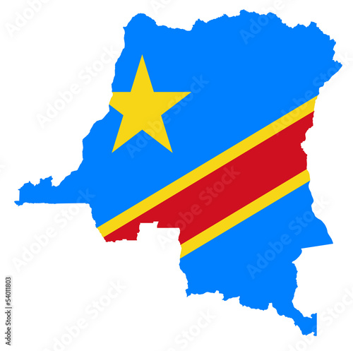 Demokratische Republik Kongo - Flaggen Karte