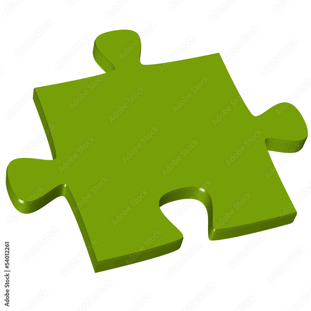 3D Puzzleteil grün 3D Puzzleteil grün