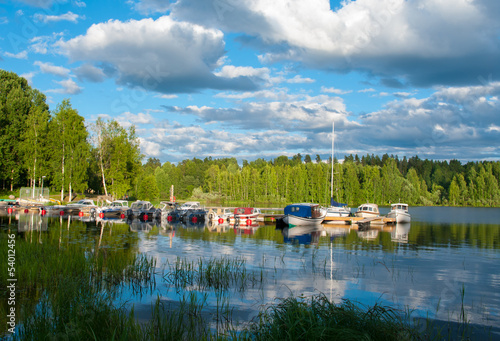 Fényképezés Boats on the lake in Jyvaskyla, Finland
